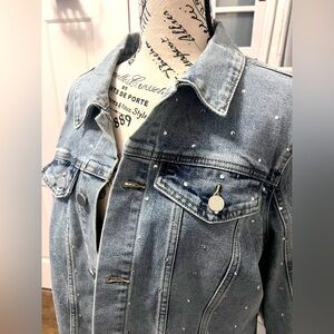 Riley James Studded Denim Jacket XL nwt western coastal cowgirl